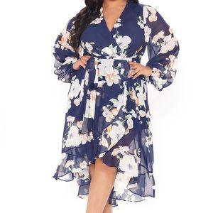 Floral chiffon midi dress
